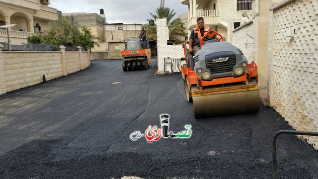  كفرقاسم : تعبيد وتزفيت حي ال بشير بعد مرور 35 عاما وسكان الحي .. شكرا  لابن بدير عادل بدير 